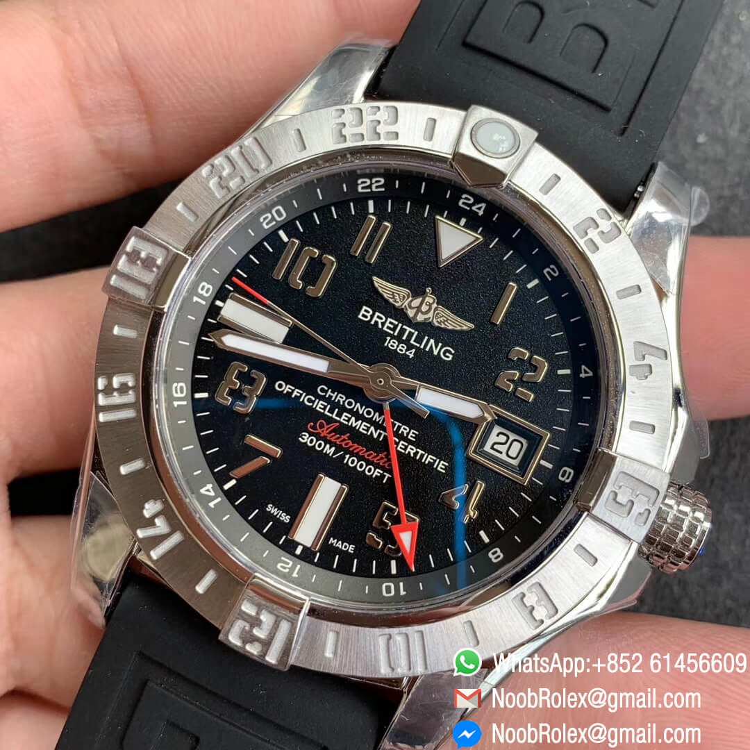 GF Factory Top Rep Avenger II GMT V2 Edition Steel Case Black Dial on Rubber Strap A2836 Noob Watch News 03