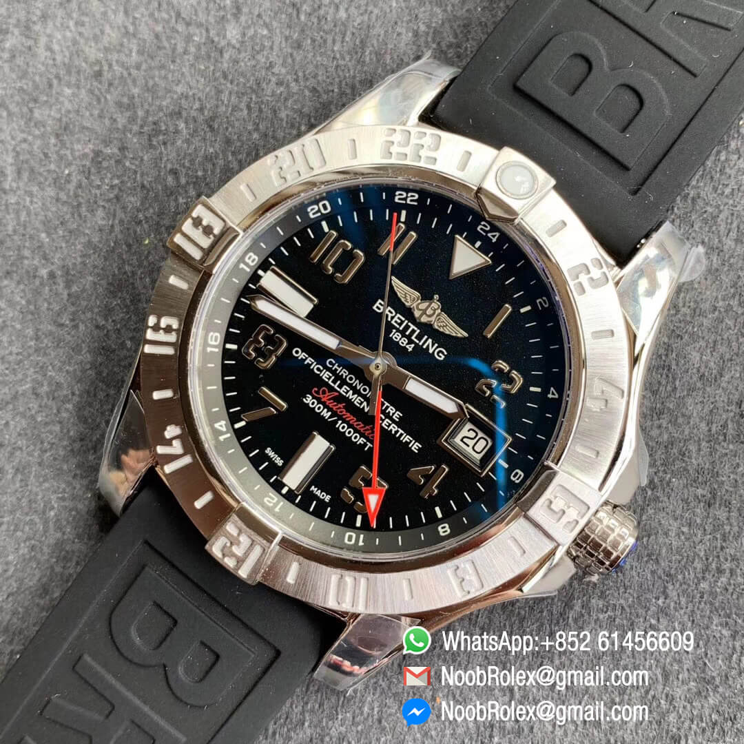 GF Factory Top Rep Avenger II GMT V2 Edition Steel Case Black Dial on Rubber Strap A2836 Noob Watch News 09