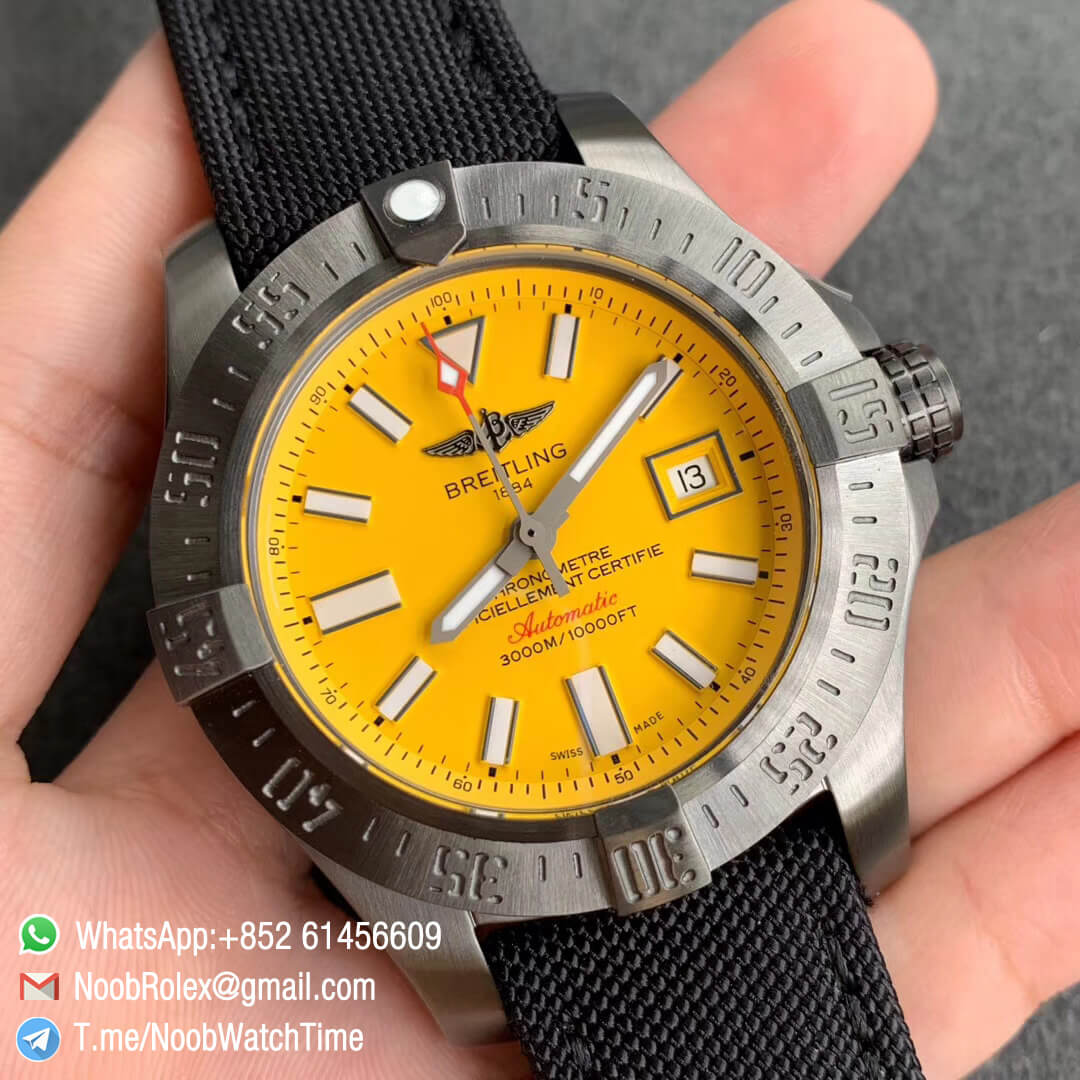 GF Factory V2 Avenger II Seawolf Steel Case Yellow Dial with Stick Markers Black Rubber Strap Asia 2836 Movement 02