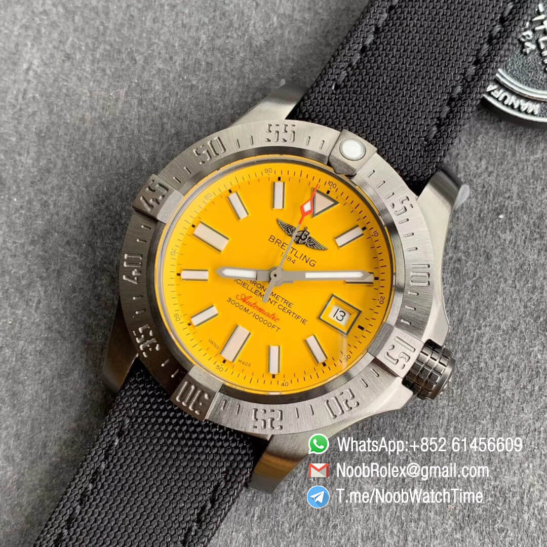 GF Factory V2 Avenger II Seawolf Steel Case Yellow Dial with Stick Markers Black Rubber Strap Asia 2836 Movement 09