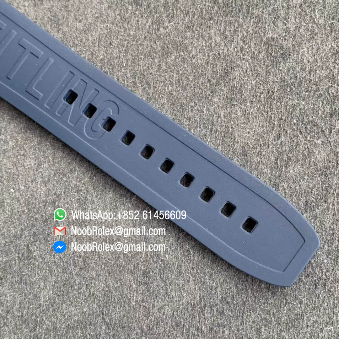 GF Top Quality Avenger GMT Steel Case Blue Dial Stick Markers on Blue Rubber Strap A2836 V2 07