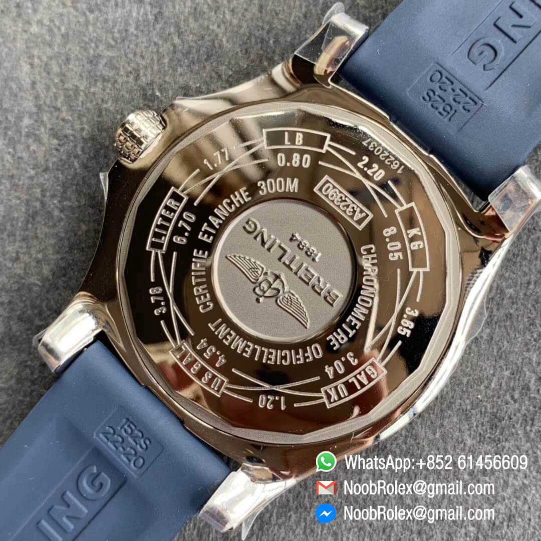 GF Top Quality Avenger GMT Steel Case Blue Dial Stick Markers on Blue Rubber Strap A2836 V2 08