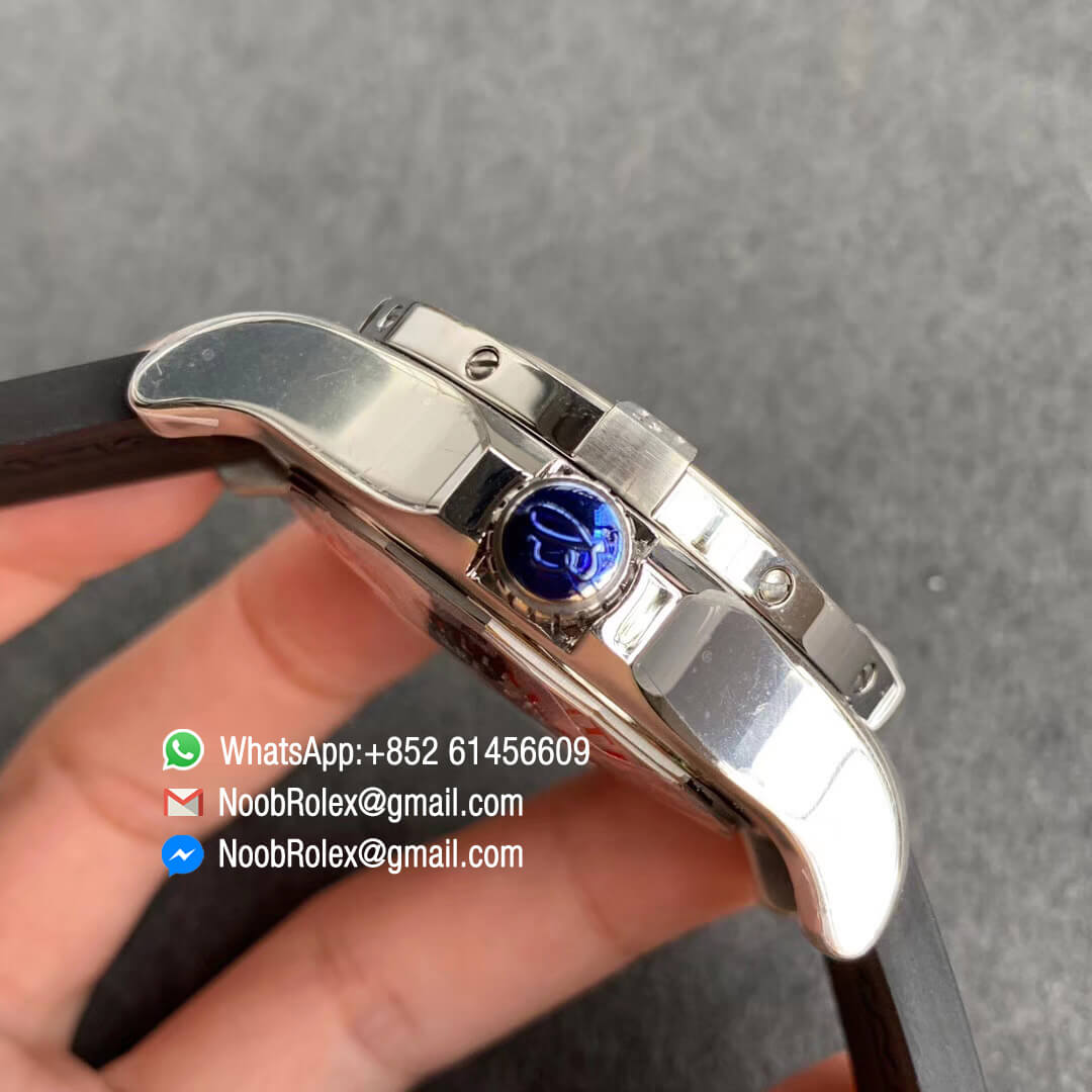 GF Top Replica V2 Avenger II Seawolf Steel Case Black Dial Stick Markers on Black Rubber Strap A2824 04