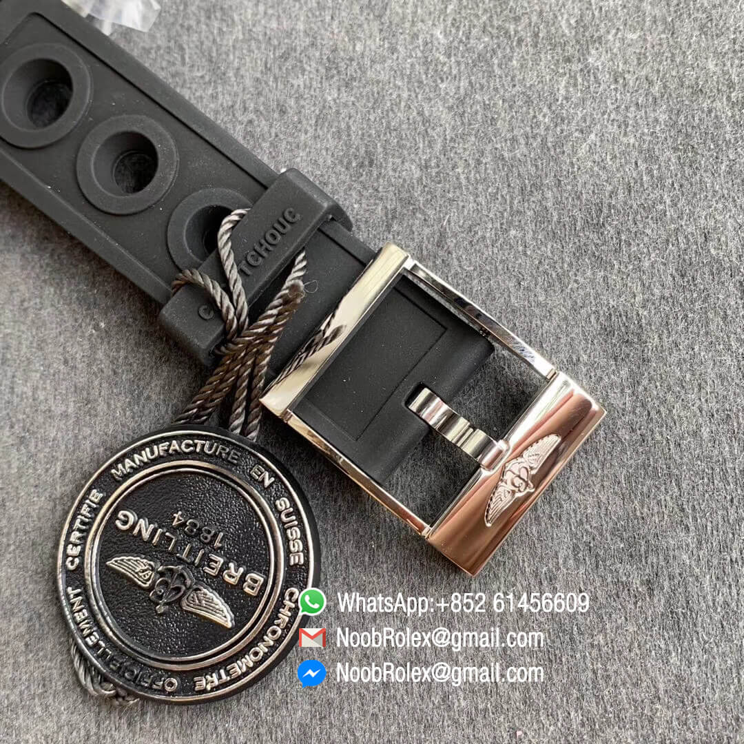 GF Top Replica V2 Avenger II Seawolf Steel Case Black Dial Stick Markers on Black Rubber Strap A2824 06