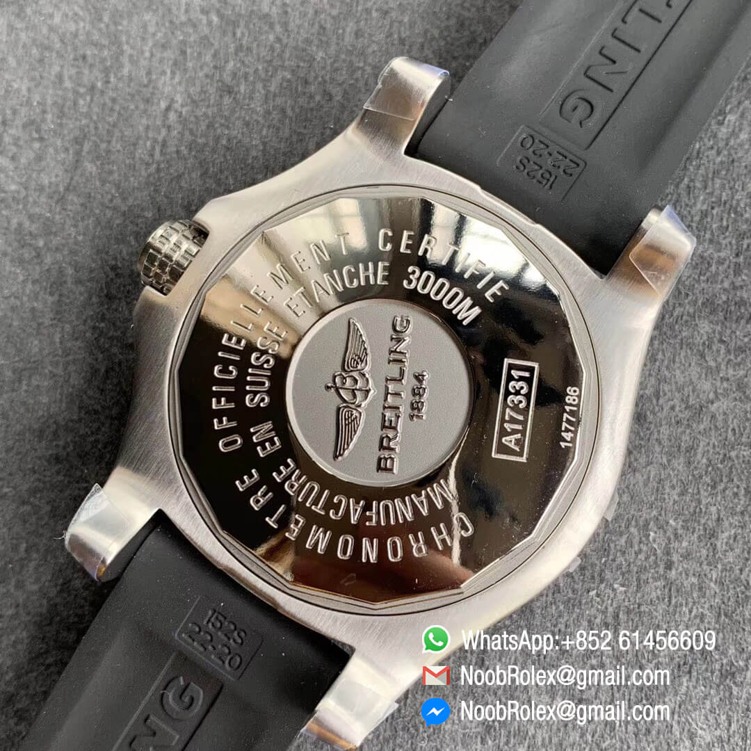 GF Top Replica V2 Avenger II Seawolf Steel Case Black Dial Stick Markers on Black Rubber Strap A2824 08