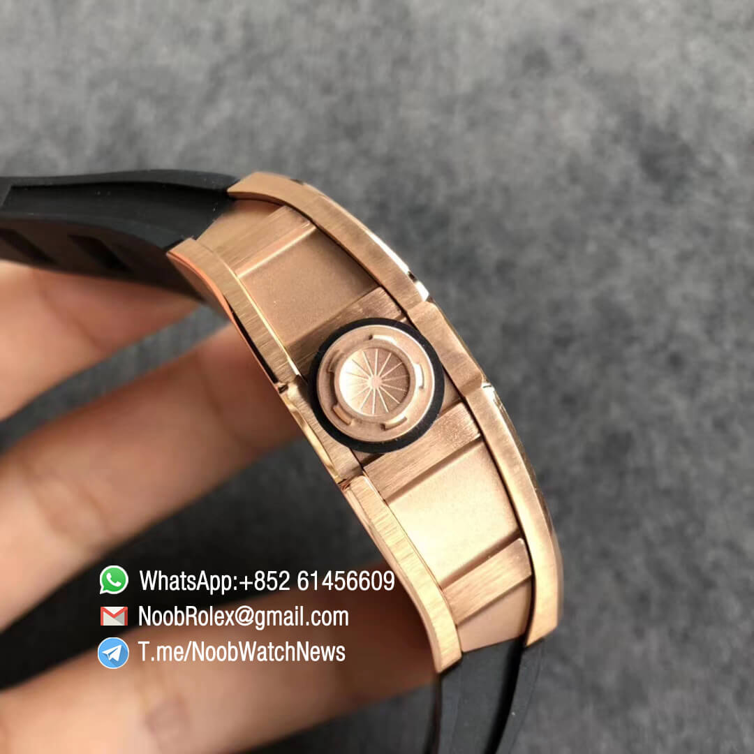 KVF Best Edition RM035 Americas Rose Gold Case Skeleton Dial on Black Rubber Strap MIYOTA8215 04