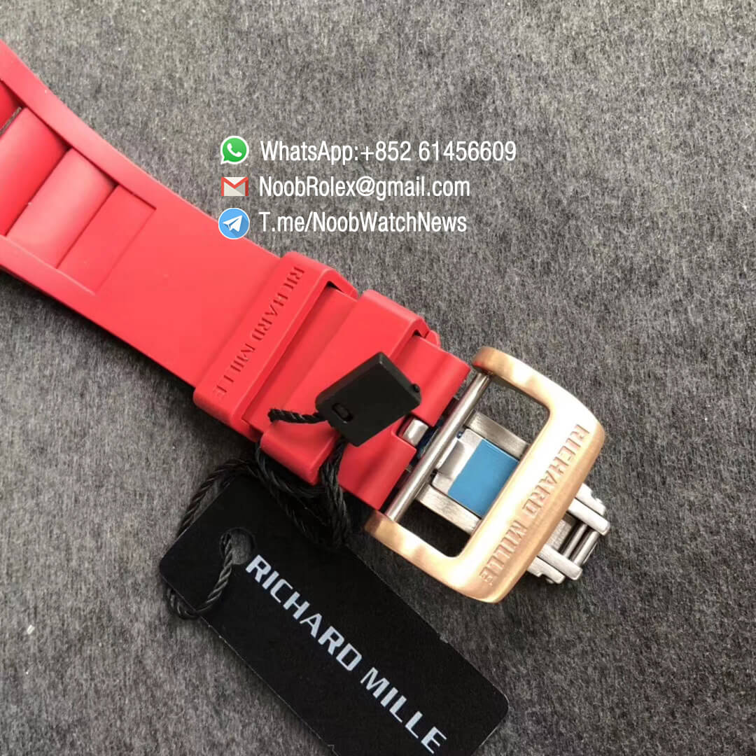 KVF Best Replica Swiss RM035 Americas RG 930 Limit Edition Skeleton Dial on Red Rubber Strap MIYOTA8215 06