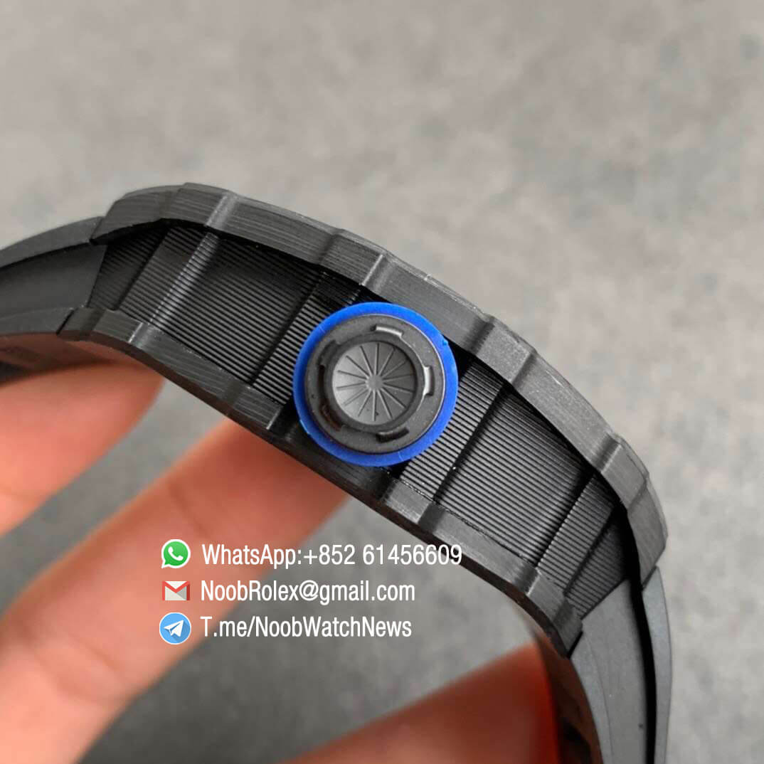 KVF V3 Paris RM35 01 PSG Limited Edition Skeleton Dial Forged Carbon Case Blue Inner Bezel Blue Crown Miyota 8215 04