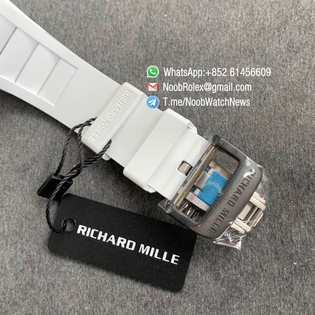 KVF V3 RM35 01 ANCA 921 PVD Titanium Case Forge Carbon Caseback Skeleton Dial Red Crown White Rubber Strap MIYOTA8215 06