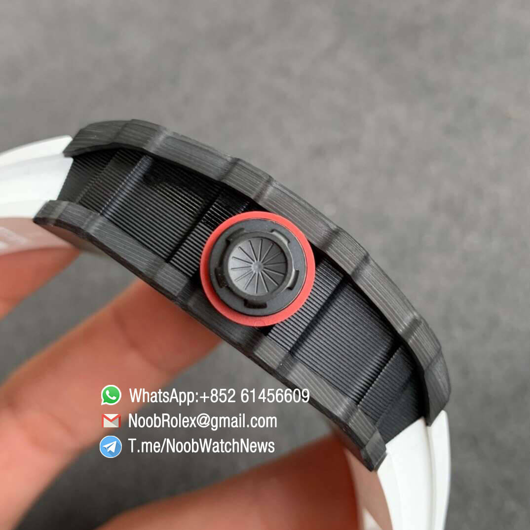 KVF V3 RM35 01 ANCA 921 PVD Titanium Case Forge Carbon Caseback Skeleton Dial Red Crown White Rubber Strap MIYOTA8215 4