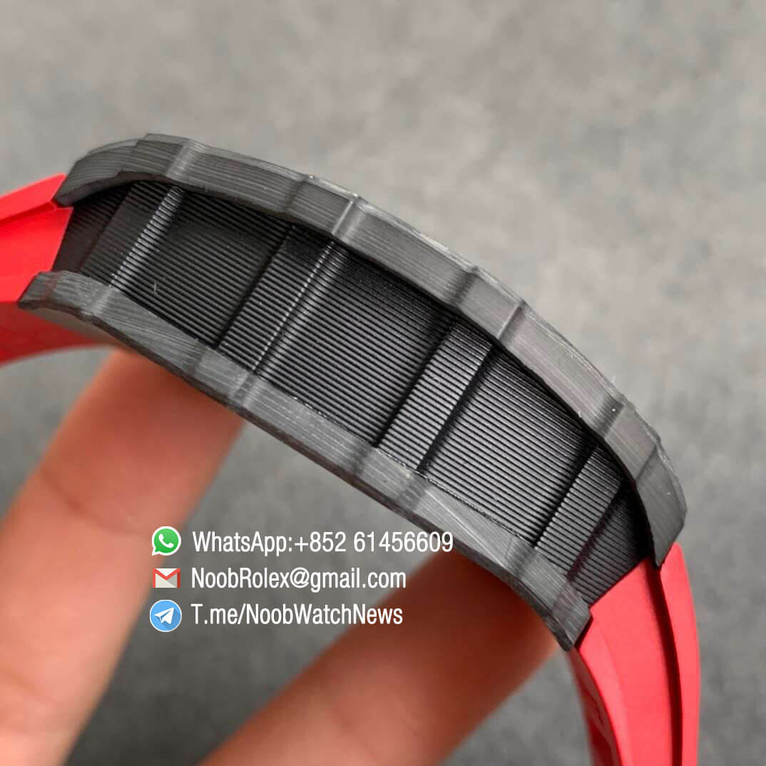 KVF V3 RM35 01 RAFA PVD Titanium Case Forge Carbon Caseback Skeleton Dial Red Crown Red Rubber Strap MIYOTA8215 05