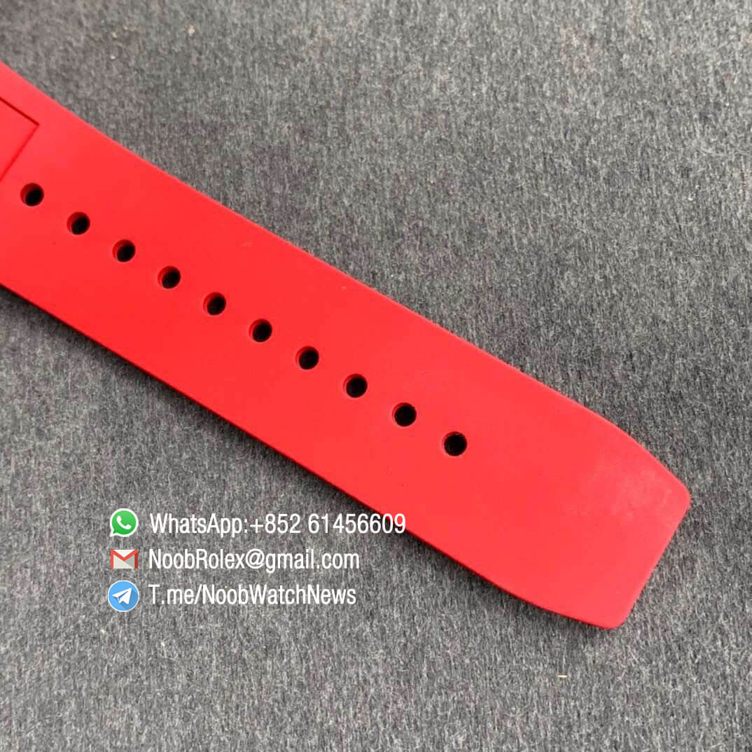 KVF V3 RM35 01 RAFA PVD Titanium Case Forge Carbon Caseback Skeleton Dial Red Crown Red Rubber Strap MIYOTA8215 07