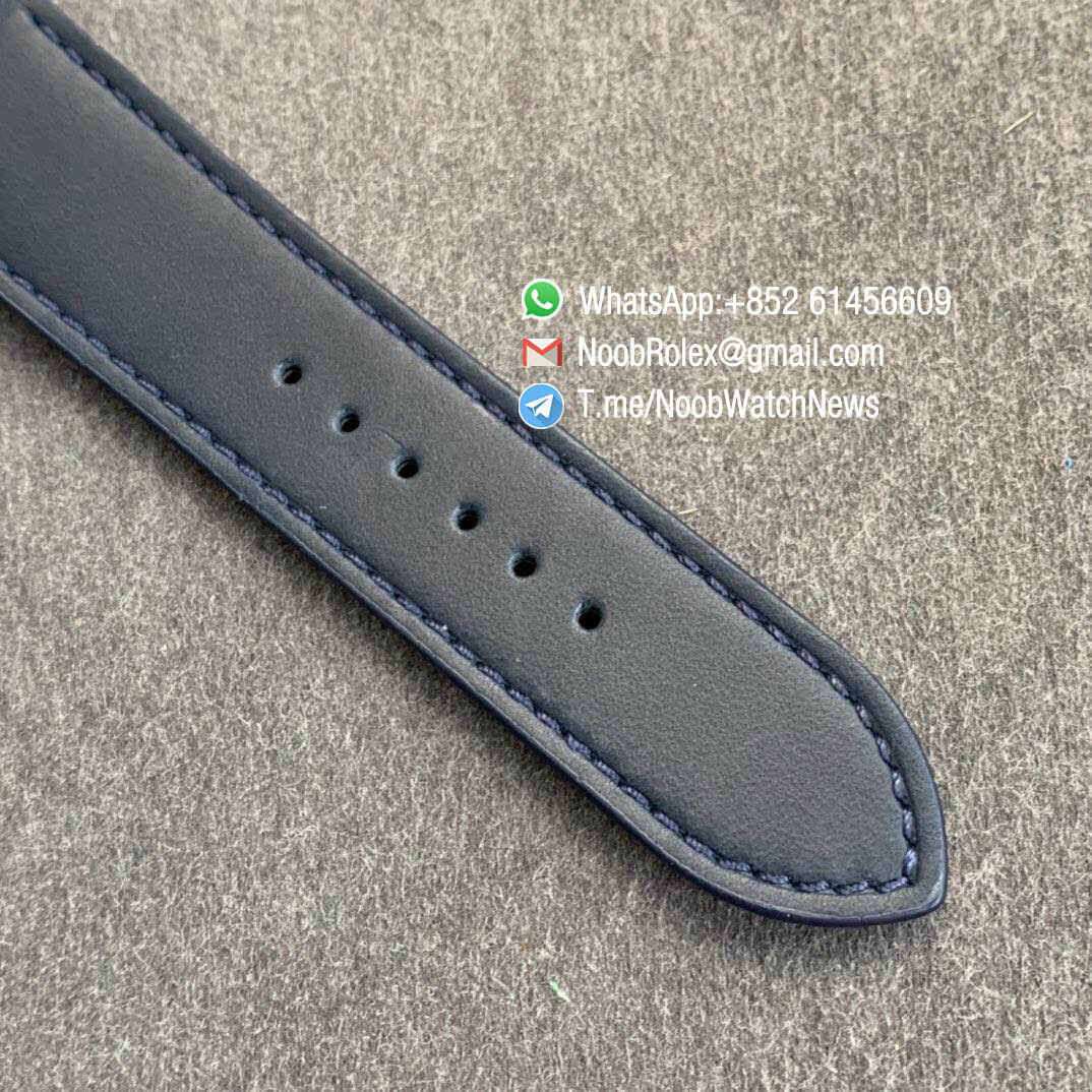 MG Factory Top Rep Watch Jaeger Lecoultre Reverso Tribute Small Seconds Steel Case Leather Strap Blue Dial A854A 07