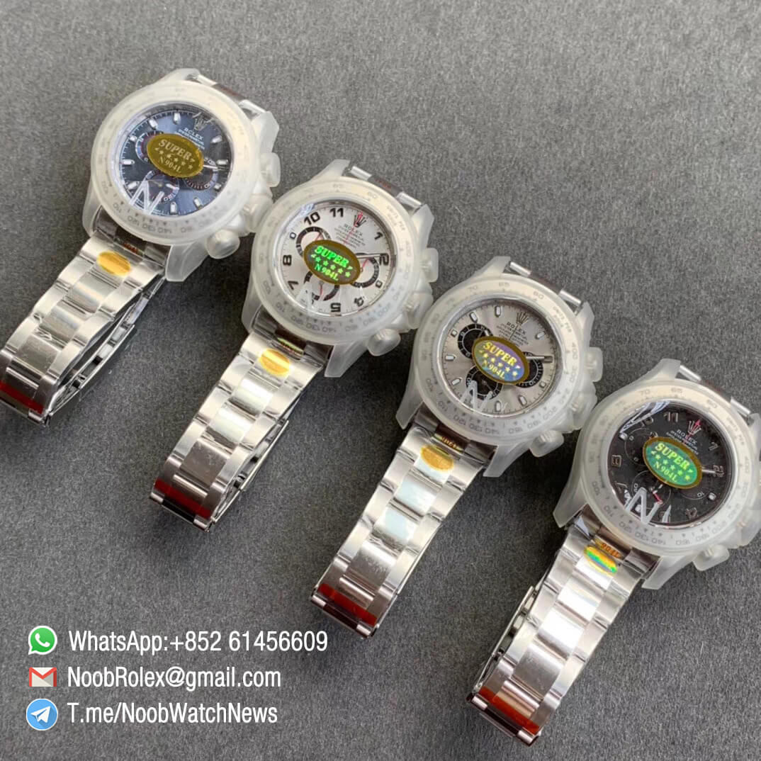 Noob Factory Rolex Daytona 116509 SA4130 V3 904L Steel Case and Bracelet Silver Dial with Red Hands Chrono Full Function 11