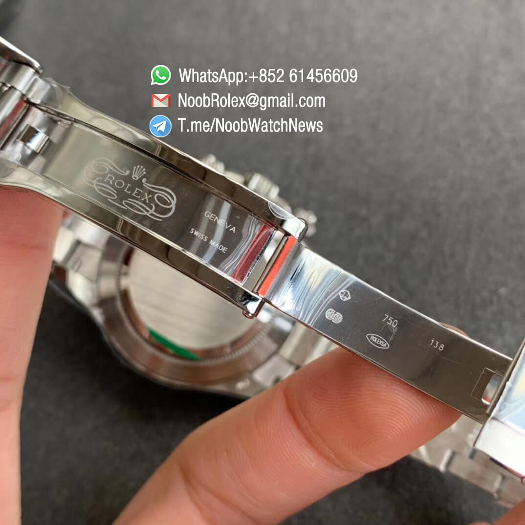 Noob Rolex Daytona 116509 SA4130 V3 904L Stainless Steel Case and Bracelet Grey Dial Black Sub Dial Chrono Full Functions 07