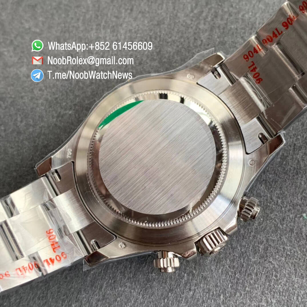 Noob Rolex Daytona 116509 SA4130 V3 904L Stainless Steel Case and Bracelet Grey Dial Black Sub Dial Chrono Full Functions 08