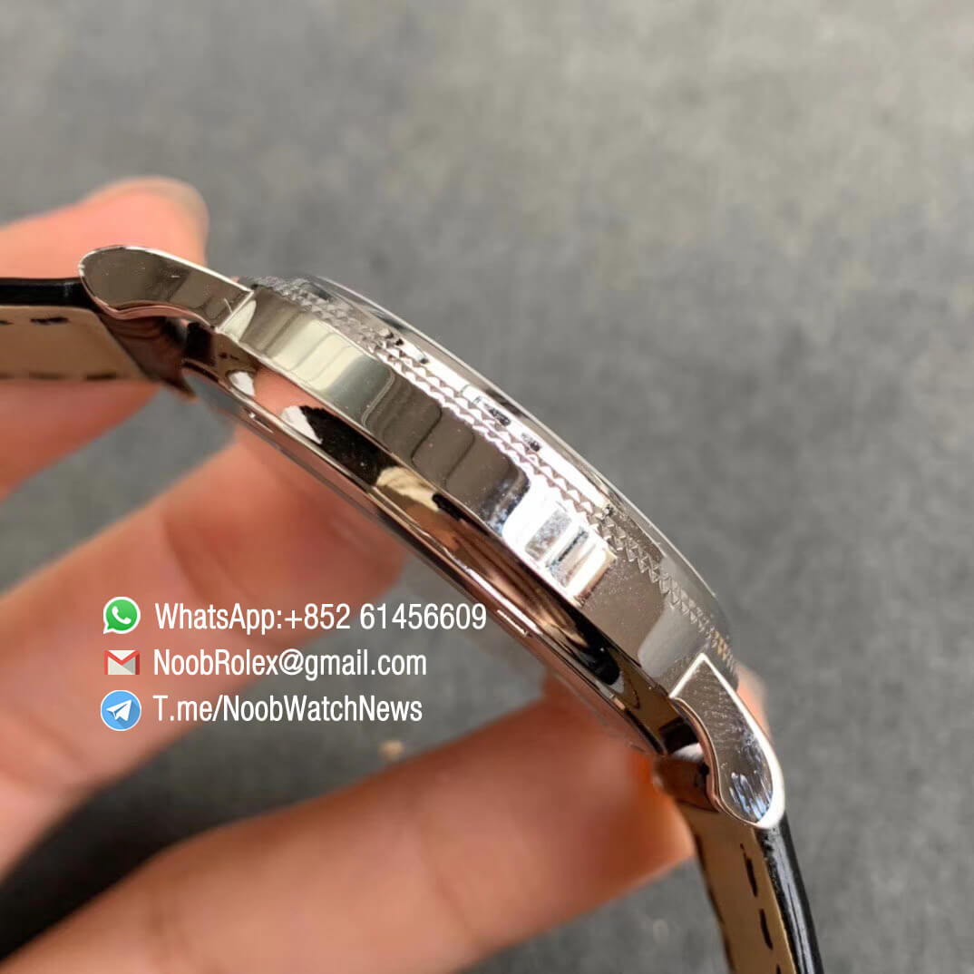 TWF Best Fake Patek Calatrava Ref 5120G 5120G Steel Case White Roman Black Leather Strap Asia Clone Caliber 240 05