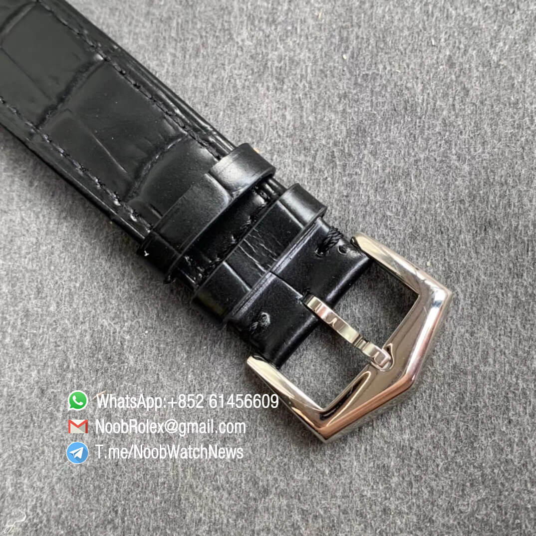 TWF Best Fake Patek Calatrava Ref 5120G 5120G Steel Case White Roman Black Leather Strap Asia Clone Caliber 240 06