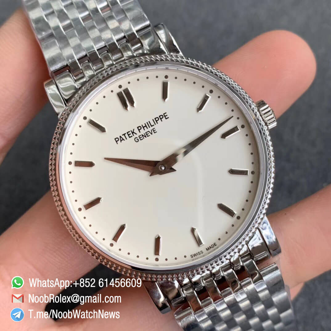 TWF Best Replica Patek Calatrava 5120G Steel Case Case Bracelet White Dial Asia Cal240 Movement 02