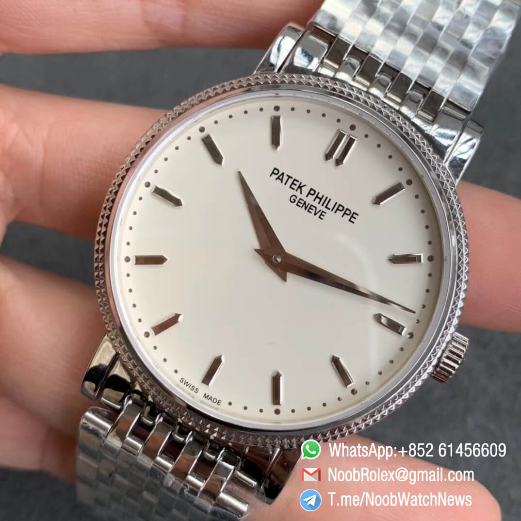 TWF Best Replica Patek Calatrava 5120G Steel Case Case Bracelet White Dial Asia Cal240 Movement 03