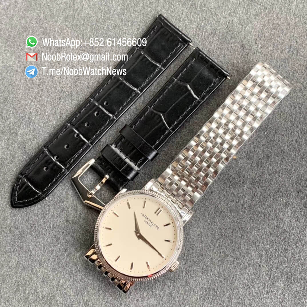 TWF Best Replica Patek Calatrava 5120G Steel Case Case Bracelet White Dial Asia Cal240 Movement 09