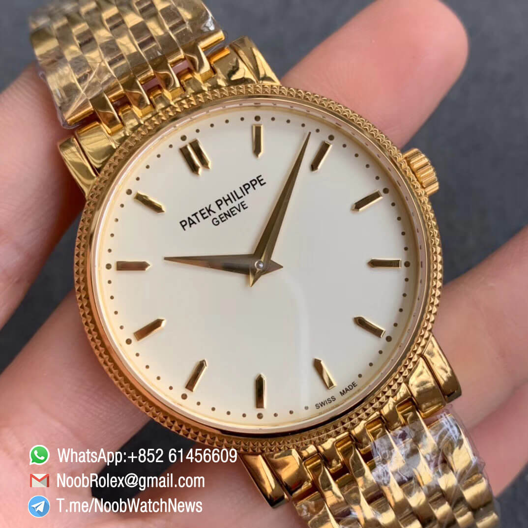 TWF Factory Patek Calatrava Calatrava 5120J Yellow Gold Case Bracelet White Dial Yellow Asia Cal240 Movement 02