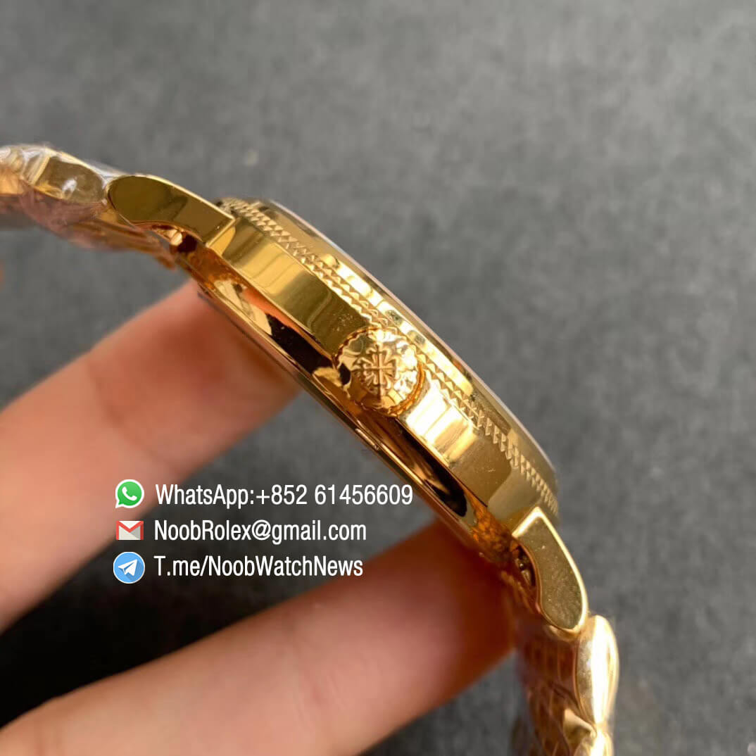 TWF Factory Patek Calatrava Calatrava 5120J Yellow Gold Case Bracelet White Dial Yellow Asia Cal240 Movement 04
