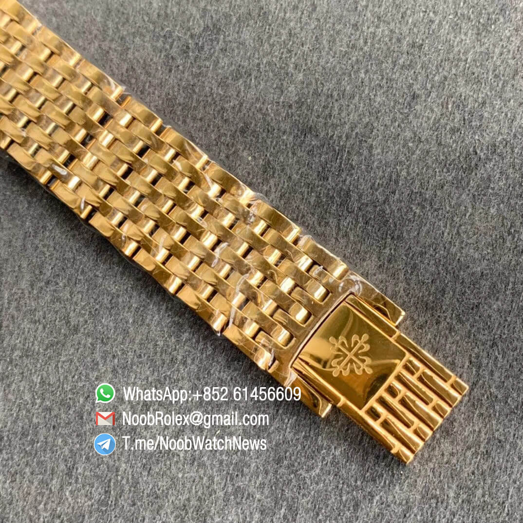 TWF Factory Patek Calatrava Calatrava 5120J Yellow Gold Case Bracelet White Dial Yellow Asia Cal240 Movement 06