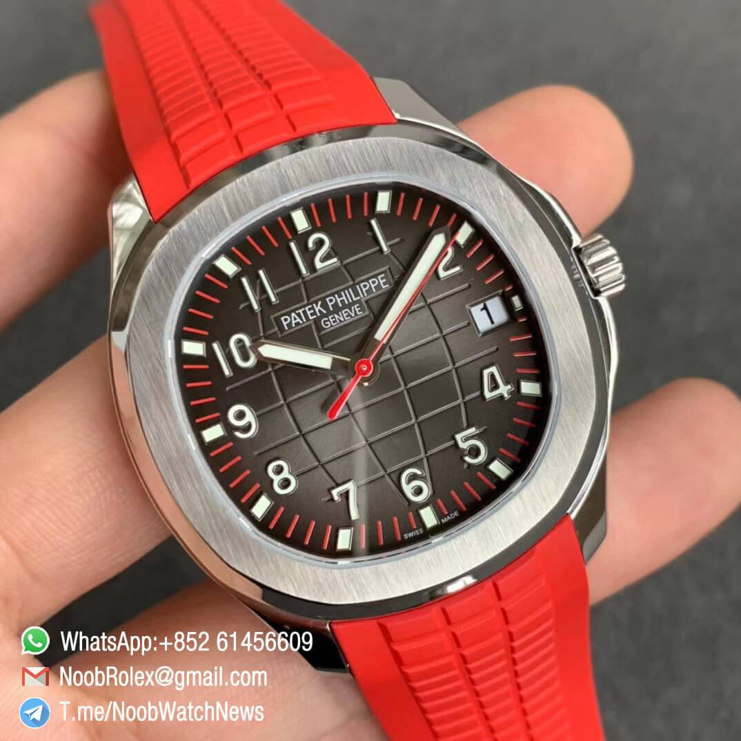 ZF Best Edition Aquanaut 5167A Singapore Edition Steel Case Red Second Hand on Red Rubber Strap 324CS 02