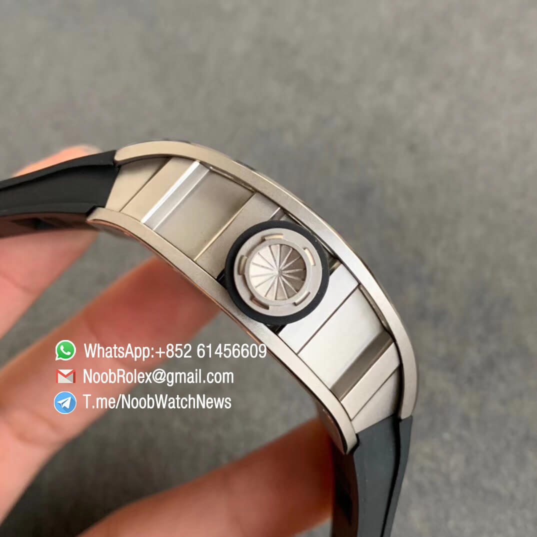 ZF Best Edition RM052 Limited Edition Skull Titanium Skeleton Dial on Black Rubber Strap NH05A 04