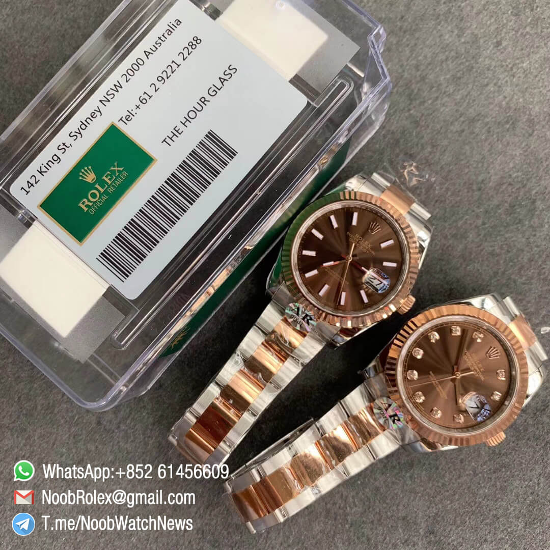 ARF Best Edition DateJust 41 126331 Rose Gold Plated 904L Steel Case Brown Dial Diamonds Markers Oyster Bracelet A2824 10