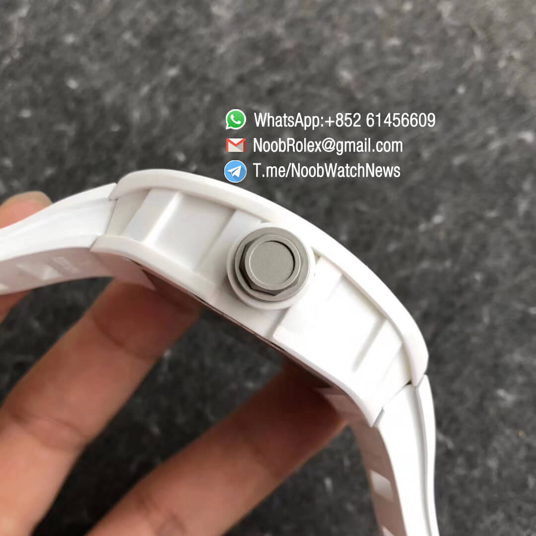 KVF RM55 Bubba Watson Limited Edition White Ceramic Case Skeleton Dial White Crwon on White Rubber Strap MIYOTA8215 04