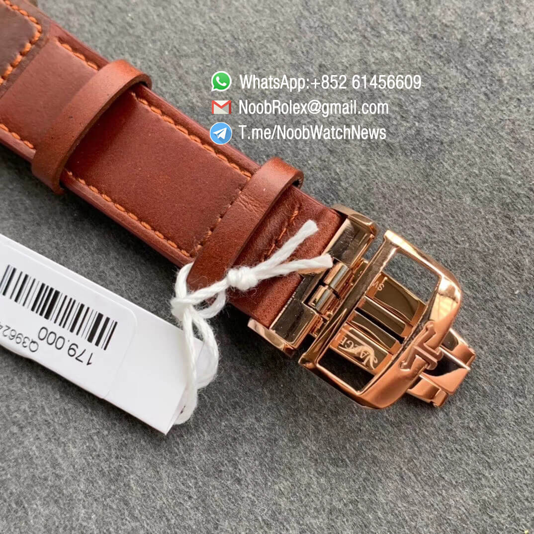 MG Factroy Jaeger Lecoultre Reverso Tribute Small Seconds Double Face Rose Gold Case Grey Dial White Dial Brown Leather Strap Asian Clone 854A Movement 06