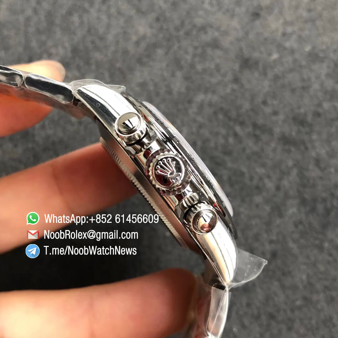 Noob Factory Rolex Daytona 116520 Super Clone Best Edition 904L Stainless Steel Case and Bracelet Black Dial SA4130 Movement 04