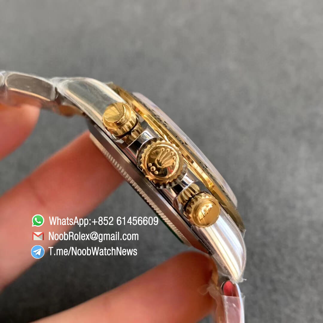 Noob SA4130 Super Clone Daytona 116503 Yellow Gold Two Tone Noob Factory Best Edition 904L Steel Case and Bracelet Gray Dial 04
