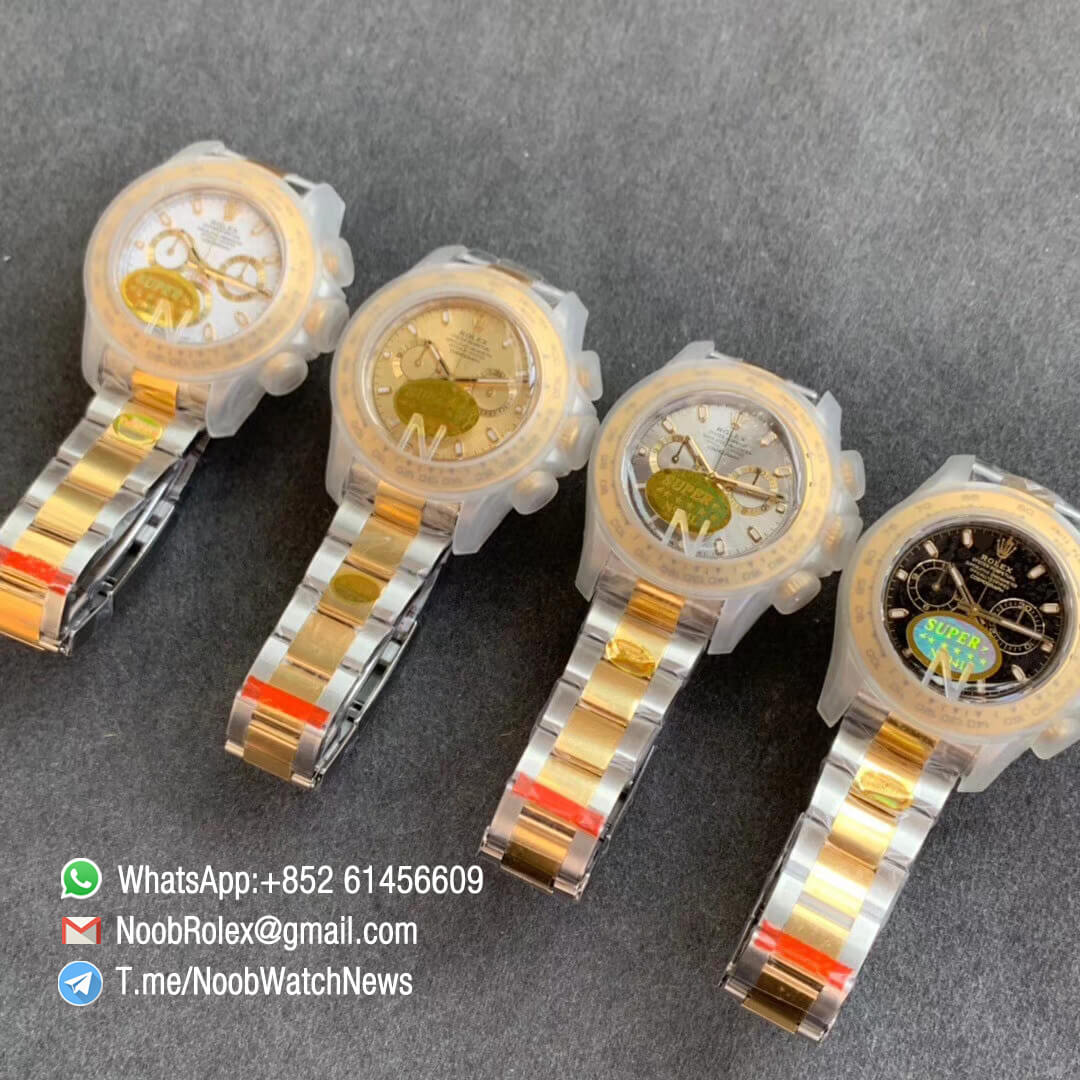 Noob SA4130 Super Clone Daytona 116503 Yellow Gold Two Tone Noob Factory Best Edition 904L Steel Case and Bracelet Gray Dial 10 1