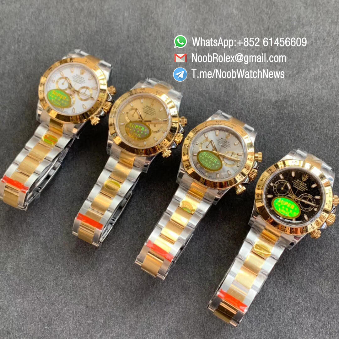 Noob SA4130 Super Clone Daytona 116503 Yellow Gold Two Tone Noob Factory Best Edition 904L Steel Case and Bracelet Gray Dial 11