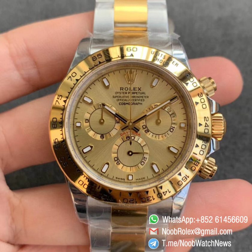 Noob SA4130 Super Clone Rolex Daytona 116503 Yellow Gold Two Tone Noob