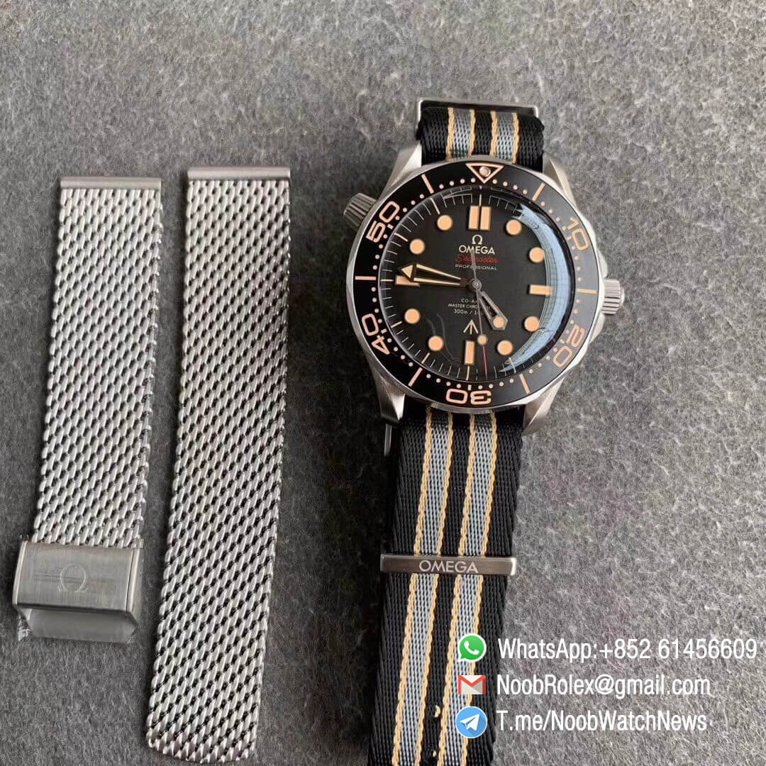 VSF Top Clone Omega Seamster 300 No Time to Die 007 Limited Edition Stainless Steel Case on Nato Strap A8806 Movement 09