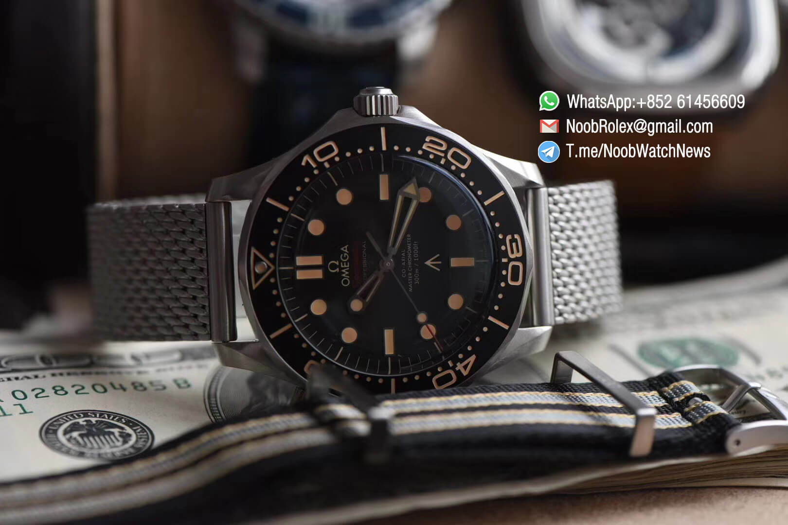 VSF Top Clone Omega Seamster Diver 300M No Time to Die James Bond 007 Limited Edition Stainless Steel Case on Steel Mesh Bracelet A8806 Movement 03