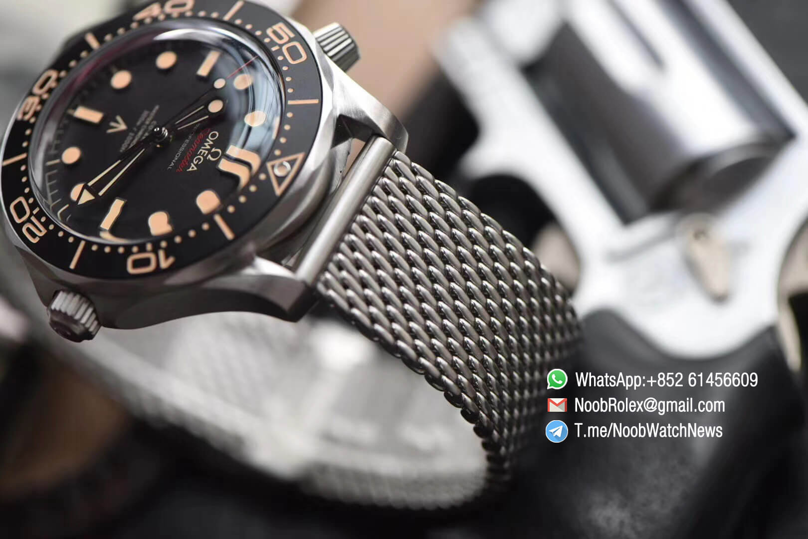 VSF Top Clone Omega Seamster Diver 300M No Time to Die James Bond 007 Limited Edition Stainless Steel Case on Steel Mesh Bracelet A8806 Movement 04
