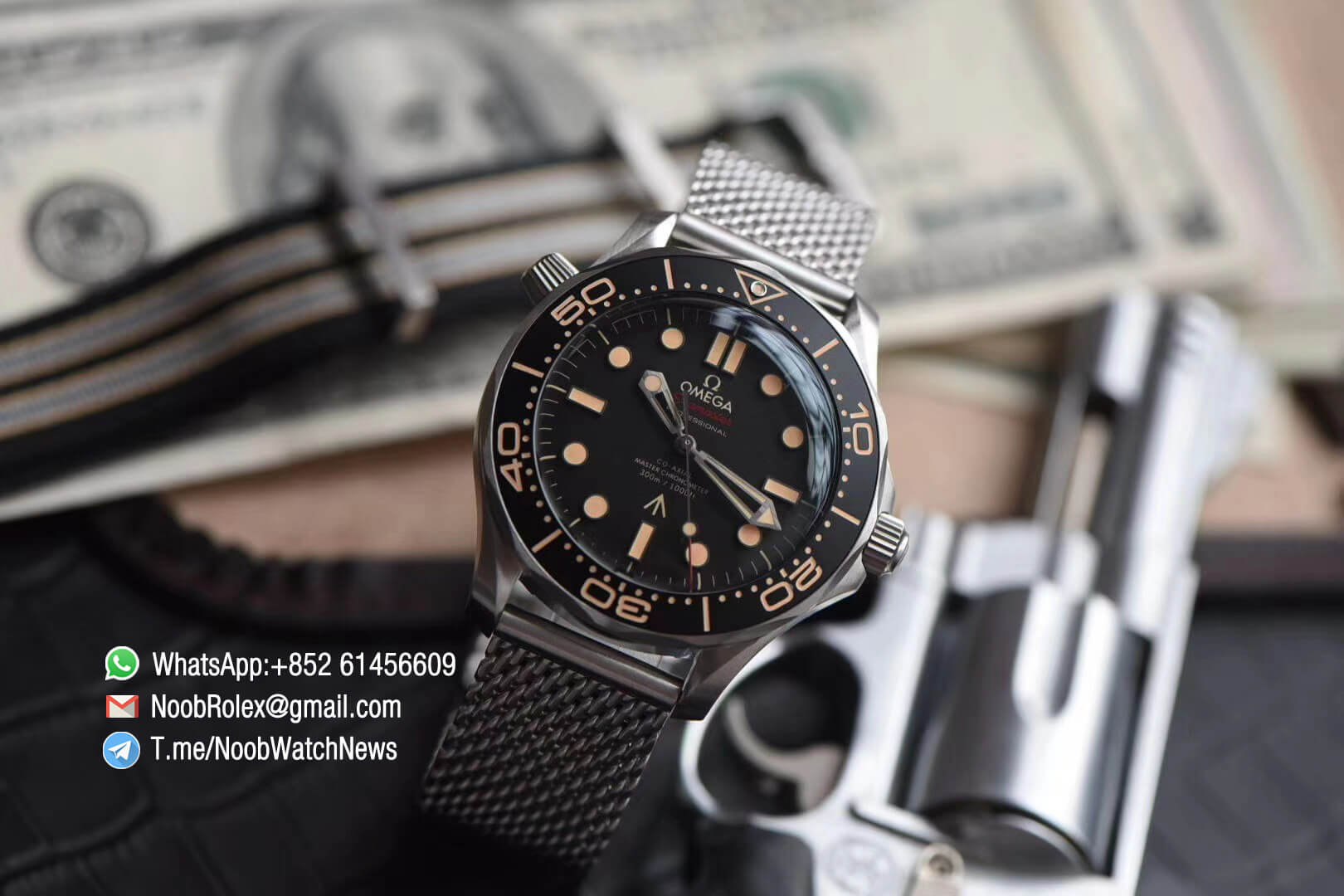 VSF Top Clone Omega Seamster Diver 300M No Time to Die James Bond 007 Limited Edition Stainless Steel Case on Steel Mesh Bracelet A8806 Movement 16