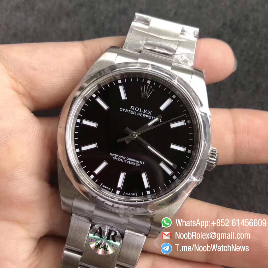 ARF Top Clone Rolex Oyster Perpetual 114300 39mm Black Dial 904L Stainless Steel Case Bracelet SH3132 Movement 03
