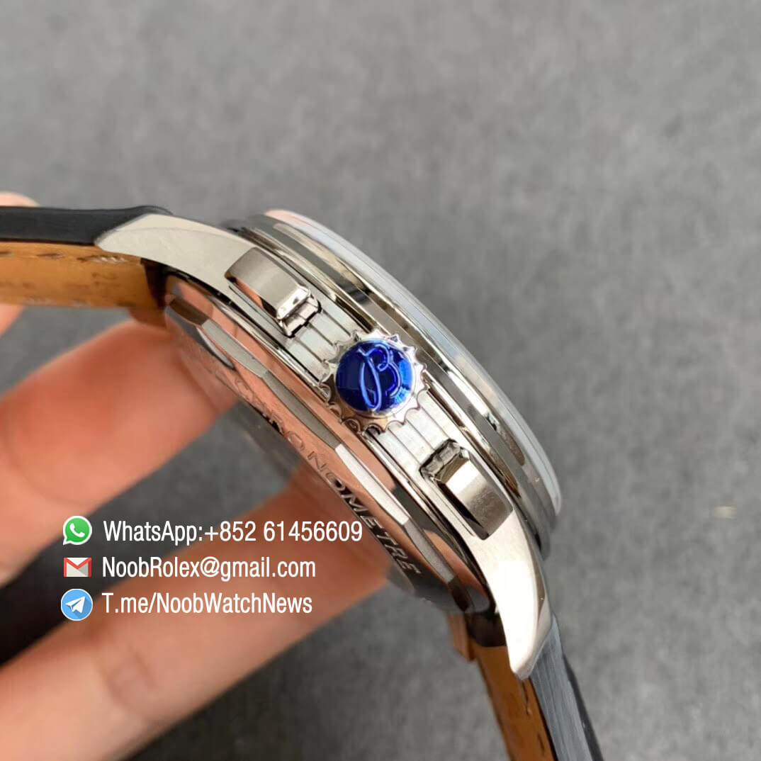 GF Super Clone Watch Breitling Premier B01 Chrono Steel Case 42mm White Dial on Black Strap A7750 Movement 04