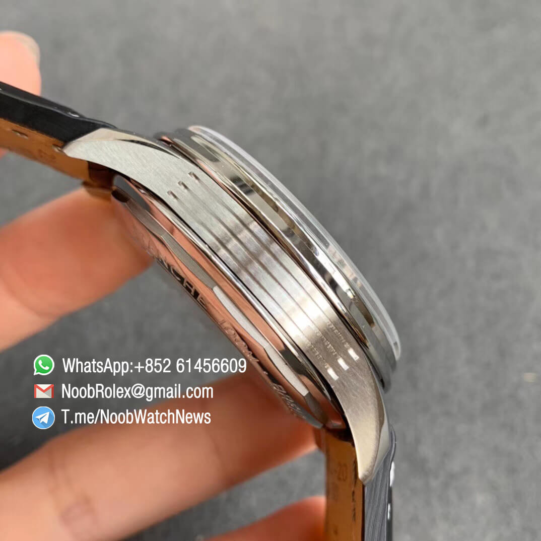 GF Super Clone Watch Breitling Premier B01 Chrono Steel Case 42mm White Dial on Black Strap A7750 Movement 05