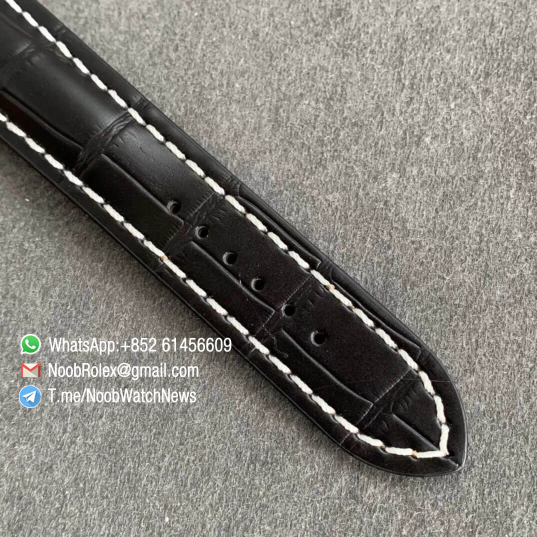 GF Super Clone Watch Breitling Premier B01 Chrono Steel Case 42mm White Dial on Black Strap A7750 Movement 07