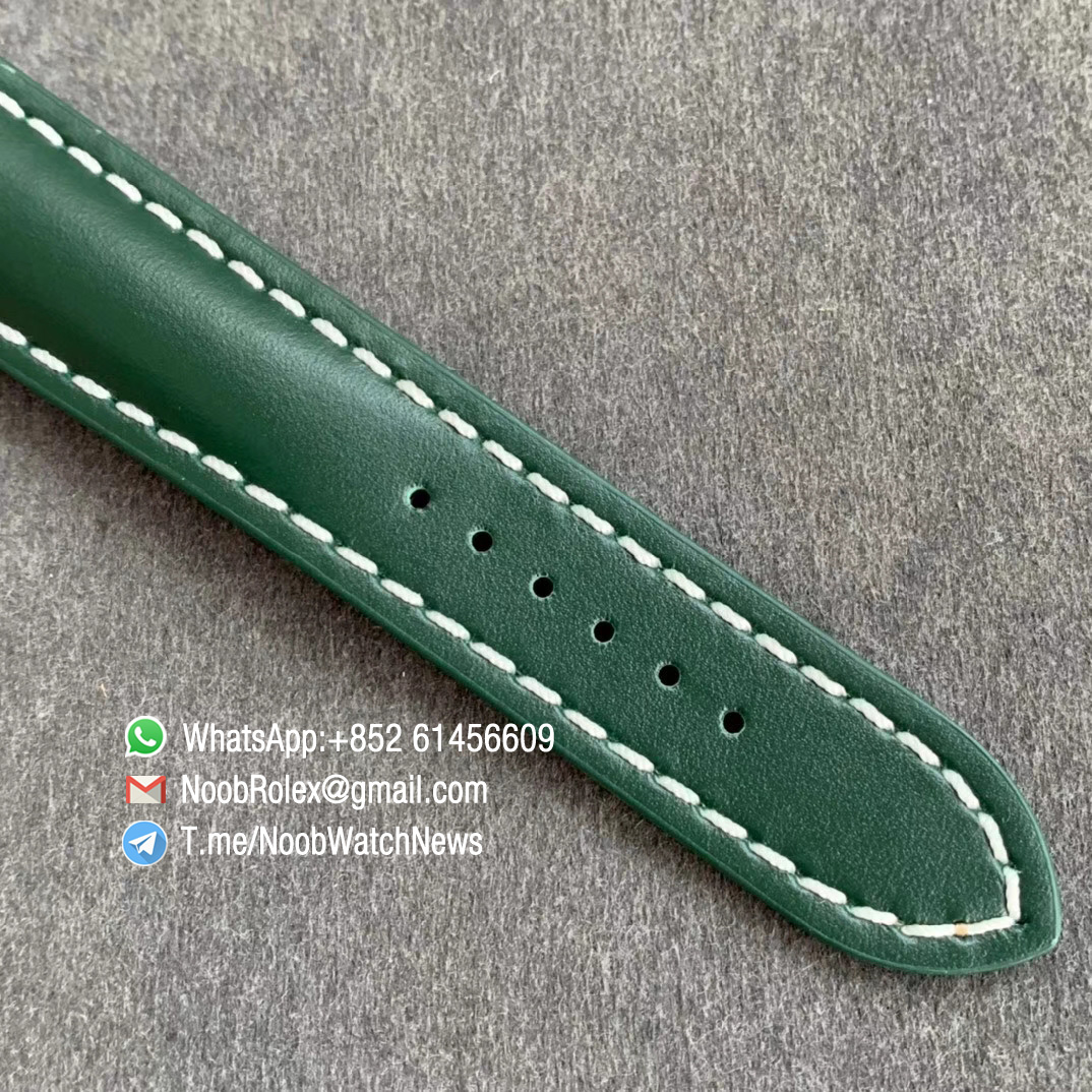 GF Top Clone Breitling Premier B01 Chrono Steel Case 42mm Green Dial on Green Leather Strap A7750 Movement 07
