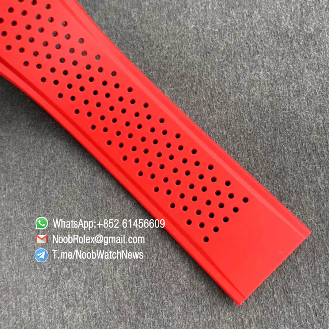 XF Best Quality Tag Heuer Calibre Heuer 01 Chrono Steel Case Skeleton Dial Red Hand Red Rubber Strap with Asain Clone 1887 Movement 07