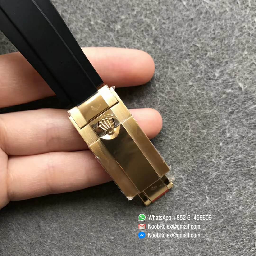 Daytona 116518 Paul Newman Noob Best Edition YG Plated 904L SS Case Black Gold Dial on Black Rubber Strap SA4130 V3 6