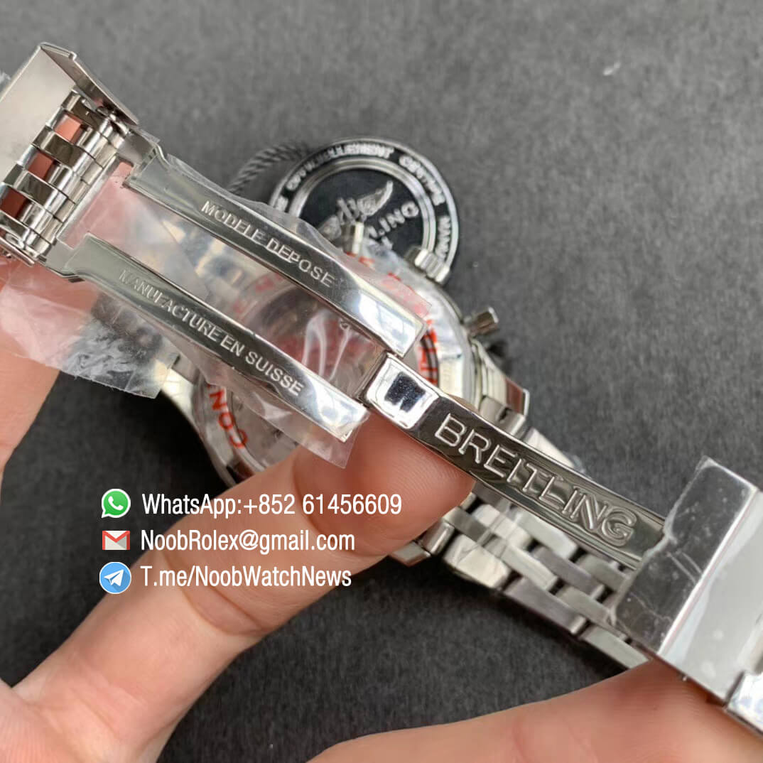 GF Top Quality Rep Breiiting Navitimer 1 Steel Case Bracelet 43mm Blue Dial with A7750 Chronograph Movement 07